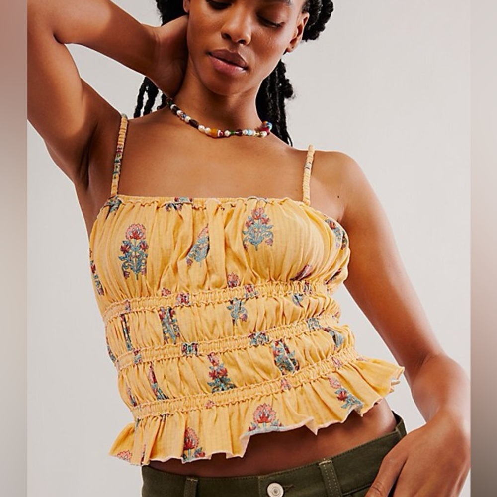 Free People Women's Dolce Vita Tank We the Free Orange Floral